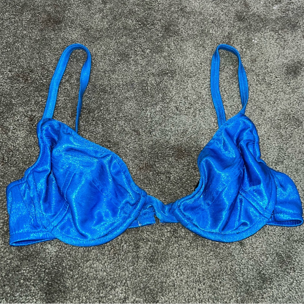 BLUE VINTAGE BATHING SWIM SUIT BRA TOP